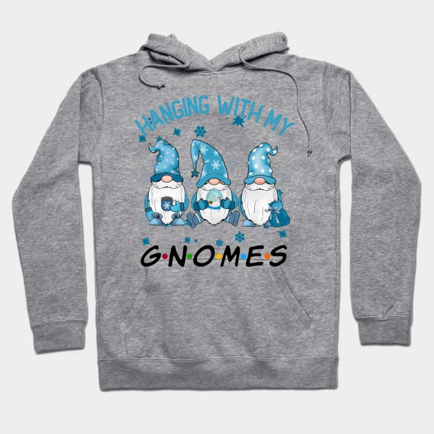 Funny Christmas Gnome Hanging With My Gnomies Family Pajamas Hoodie by JennyArtist